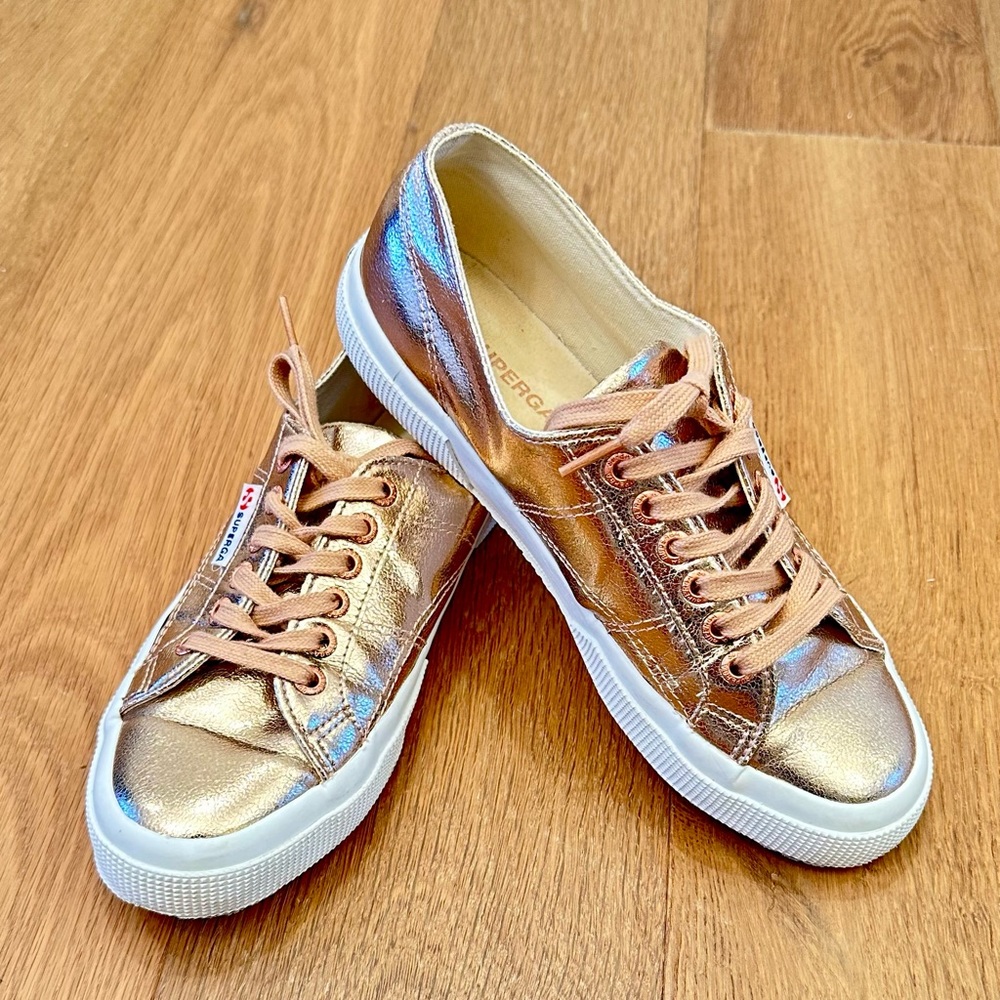 Superga rose gold sneakers